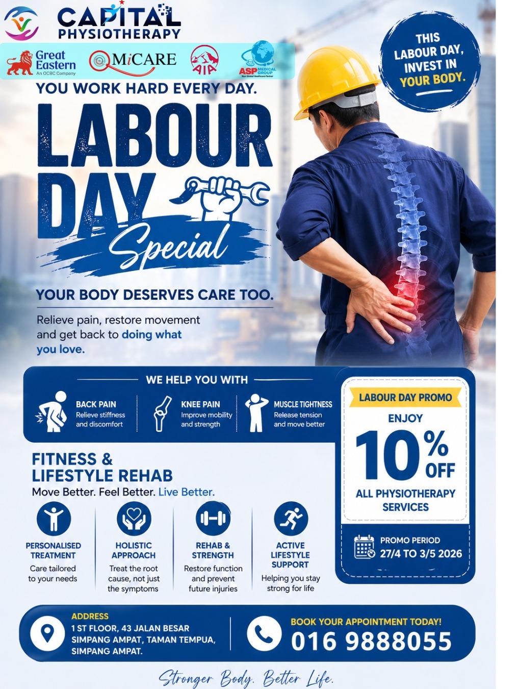 Labour Day Specials 2026  : 10% OFF Physiotherapy Services thumbnail