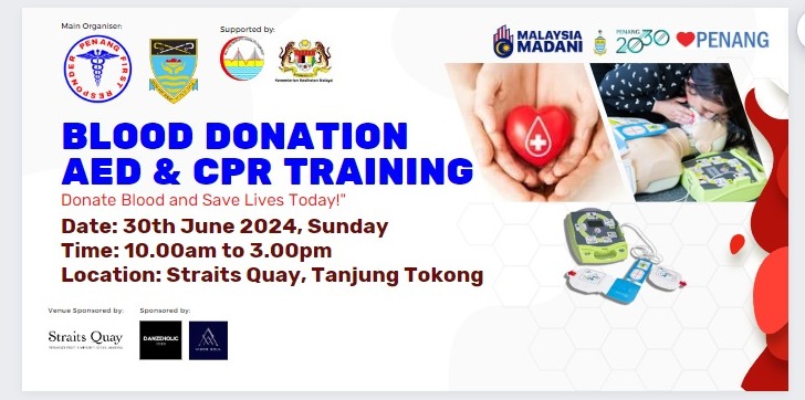 Blood Donation, AED & CPR Training 2024 banner
