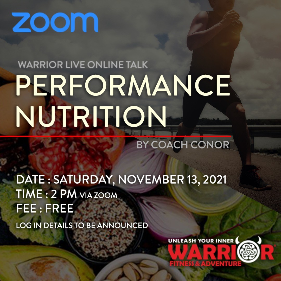 Warrior Live Online Talk - Performance Nutrition banner