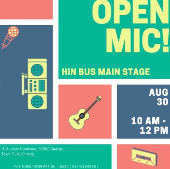 Penang Open Mic - Hin Bus 30th August 2025 banner