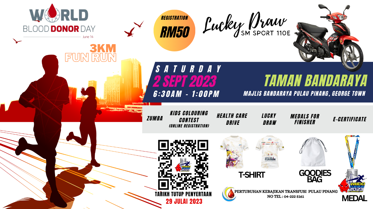 World Blood Donor Day 3KM Fun Run banner