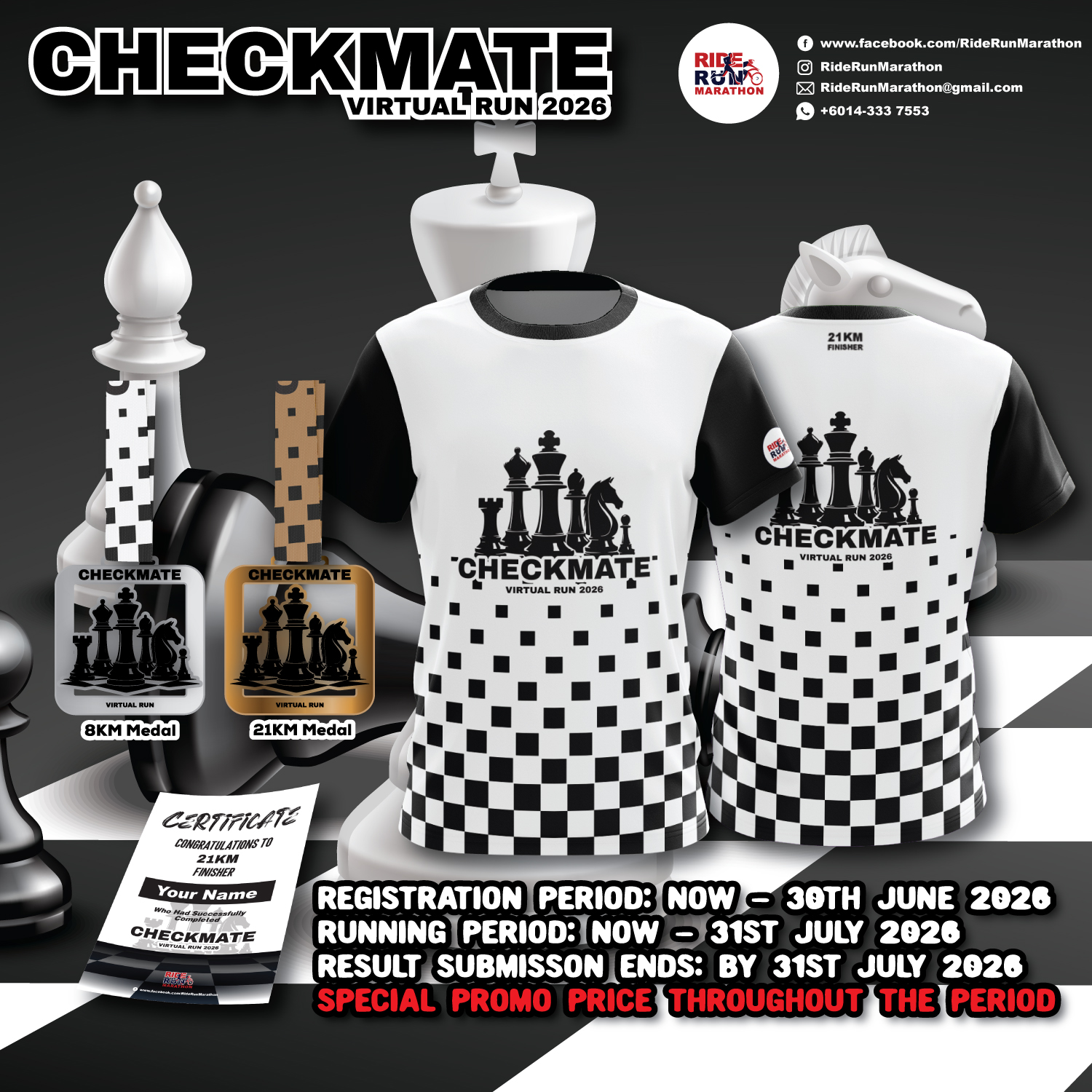 CheckMate Virtual Run 2026 banner