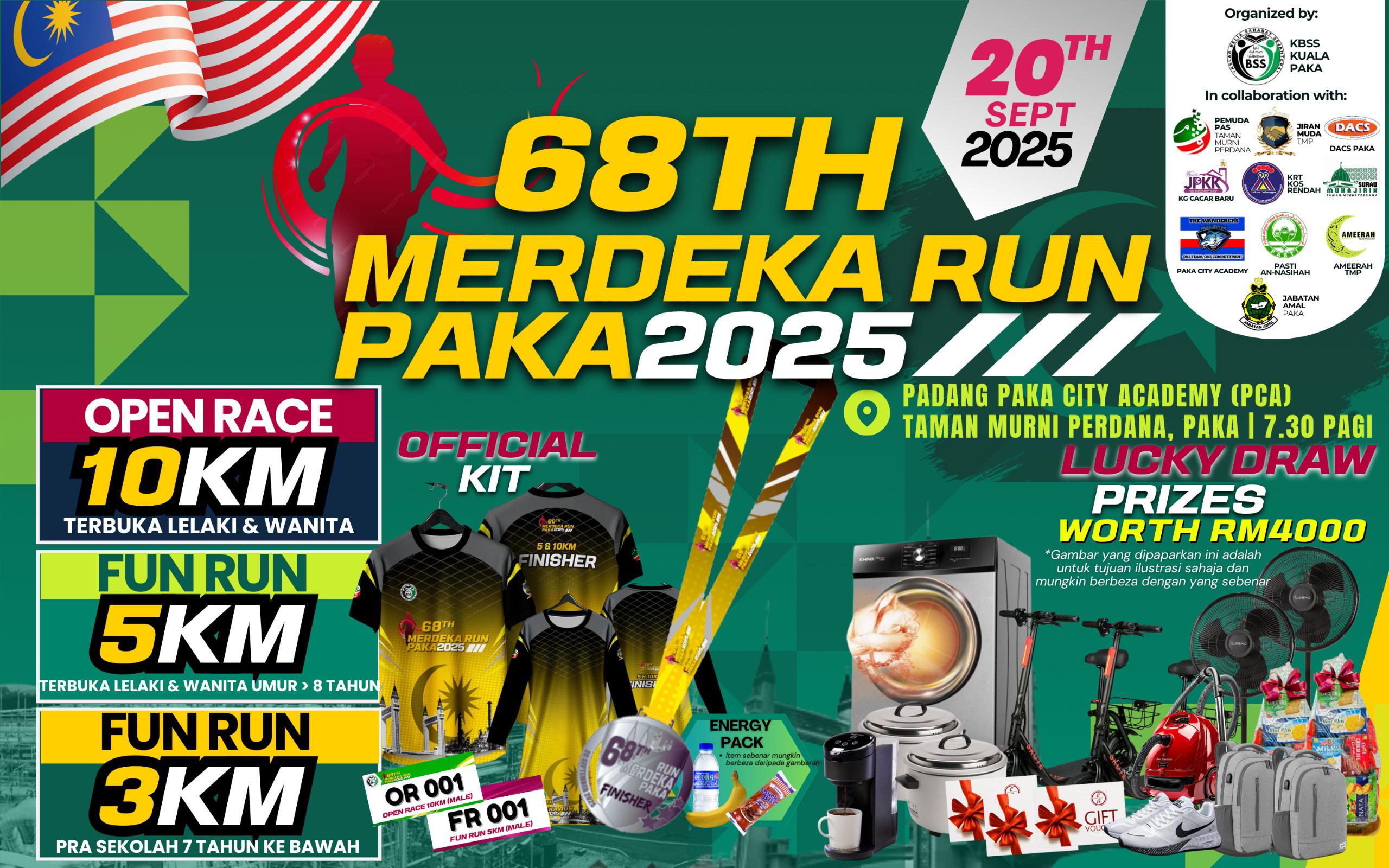 68th Merdeka Run PAKA 2025 banner