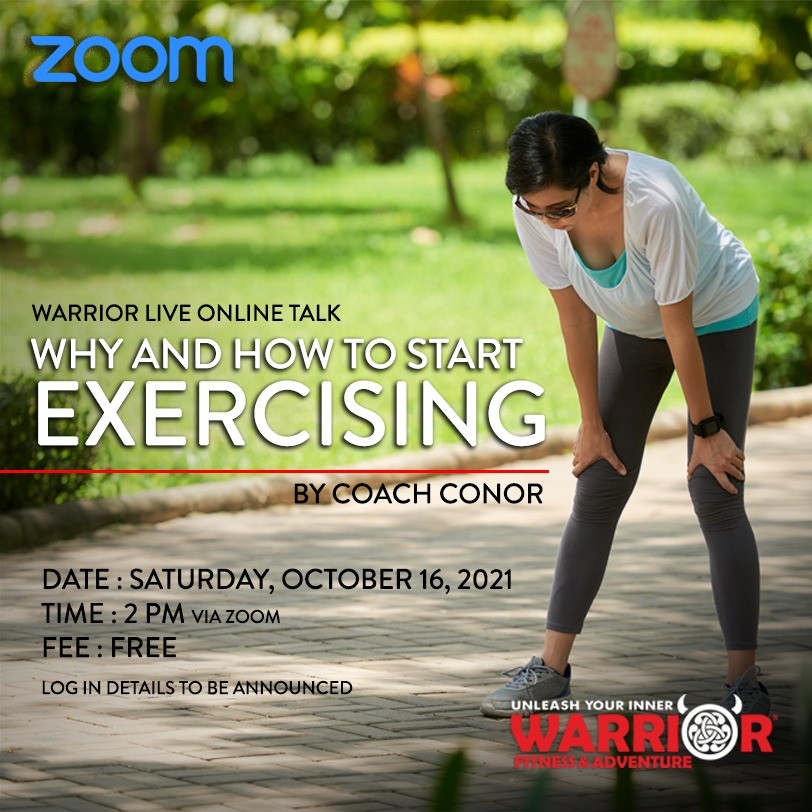 Warrior Live Online Talk - Why and How to Start Exercising banner