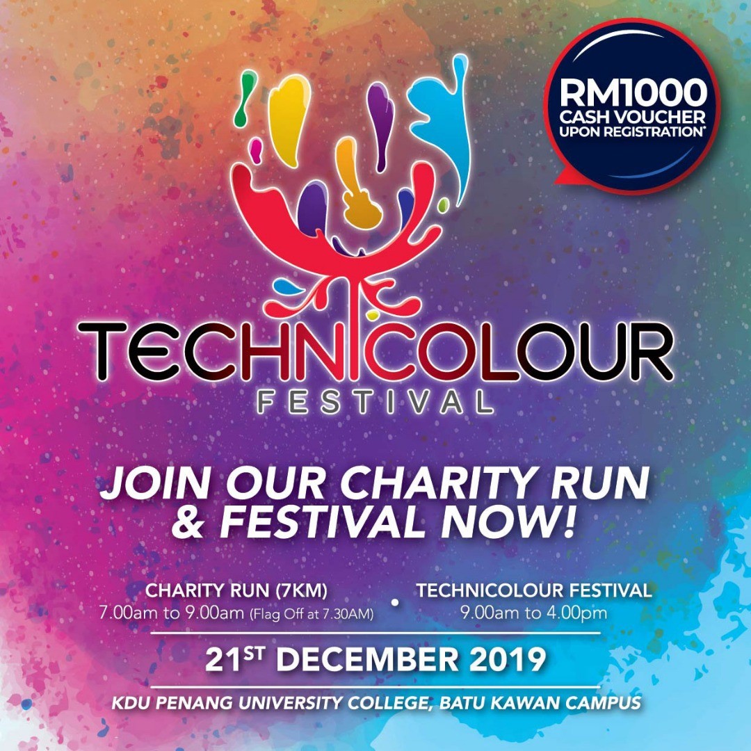 KDU Technicolour Charity Run and Festival banner