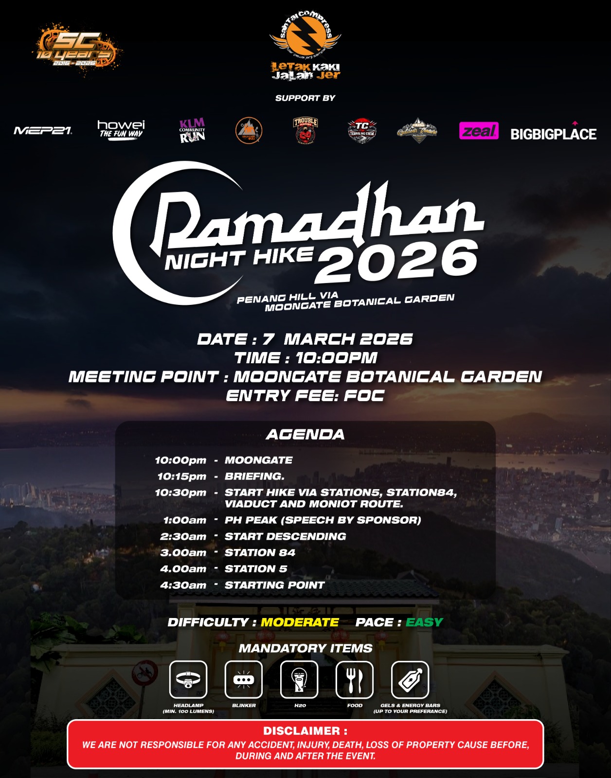 Santai Compress Ramadan Night Hike 2026 banner