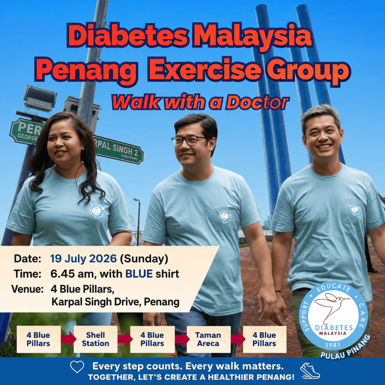 Diabetes Malaysia Penang Exercise - Walk with Doctor (2nd session) thumbnail