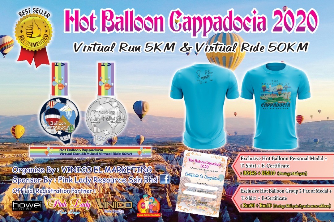 Hot Balloon Cappadocia 2020 Virtual Run 5KM Or Virtual Ride 50KM banner