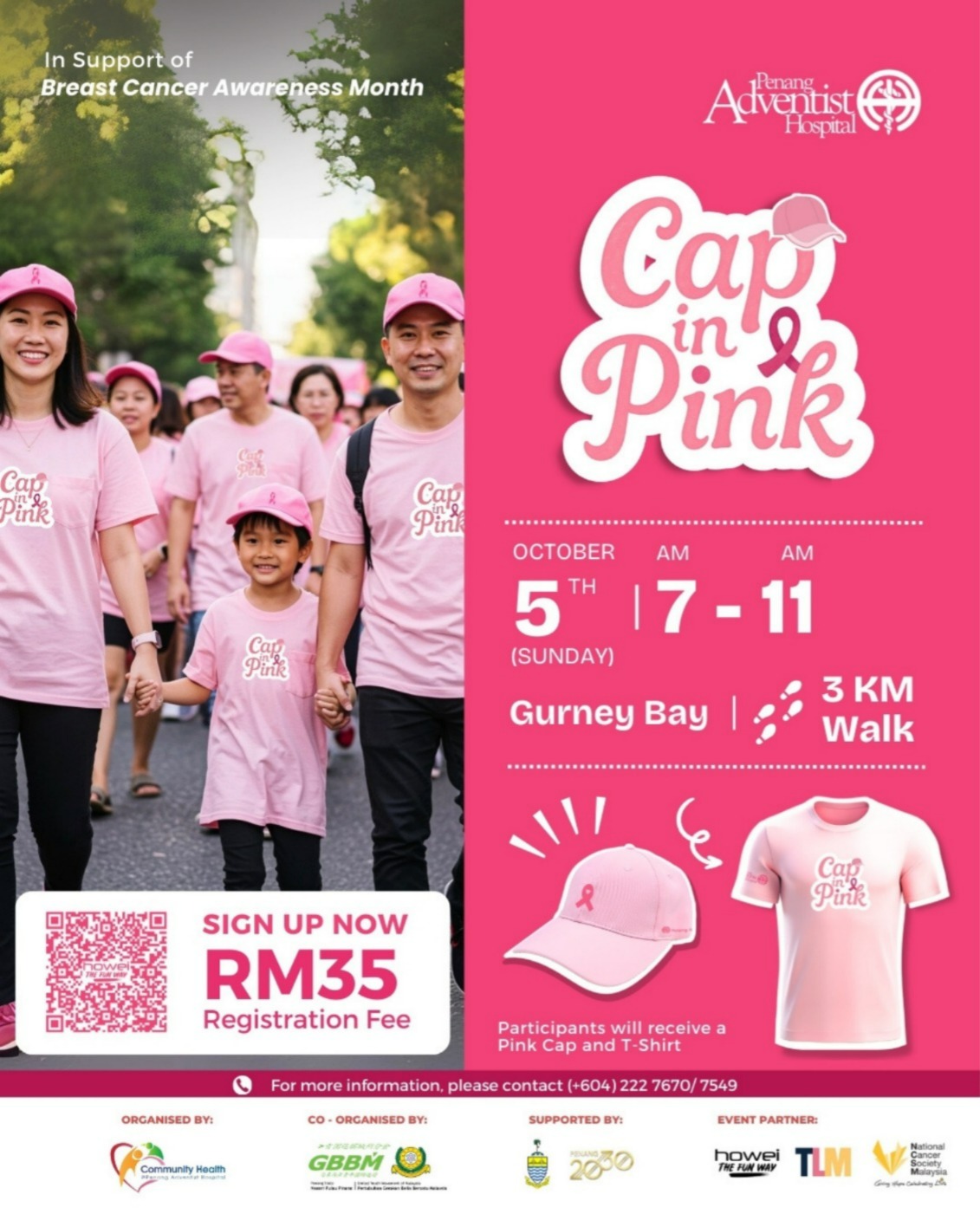 "Cap in Pink" Walk - Breast Cancer Awareness Campaign banner
