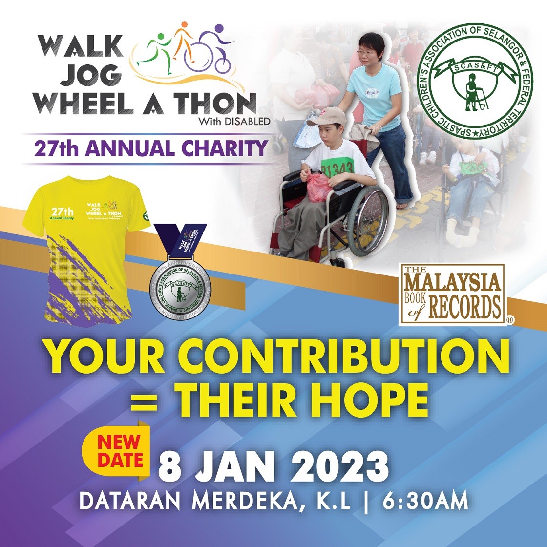 27th Annual Charity Walk Jog Wheel A Thon banner